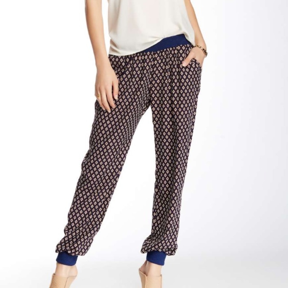 Printed rib cuff pant